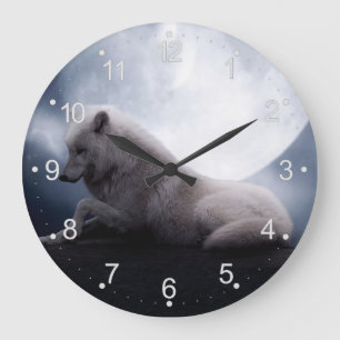 Wolf the King of Wilderness Large Clock