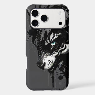 Wolf-themed phone case A fierce black and white de