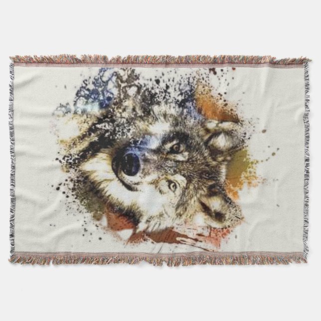 Wolf   throw blanket (Front)