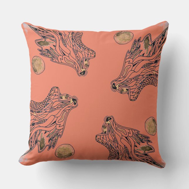 Wolf Throw Pillow (Front)