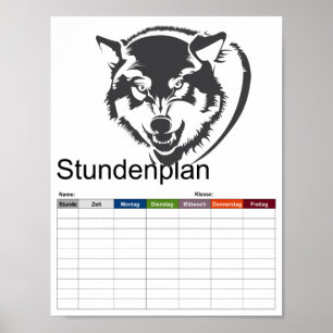 Wolf timetable poster