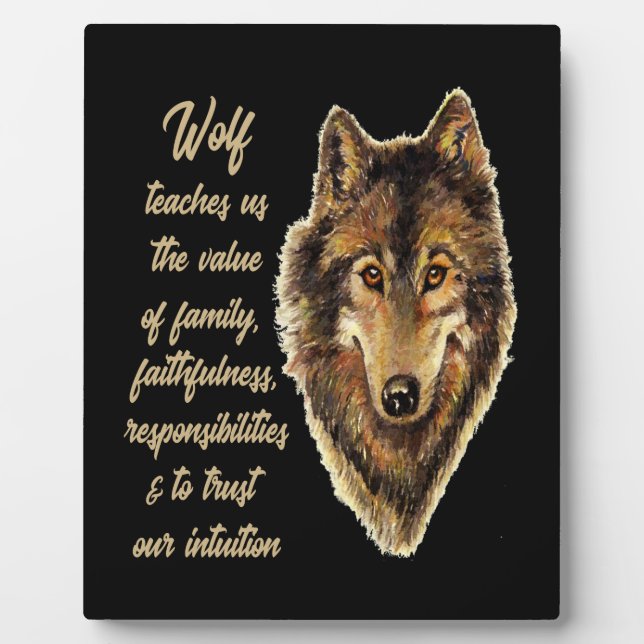 Wolf Totem Animal Spirit Guide for Inspiration Plaque (Front)