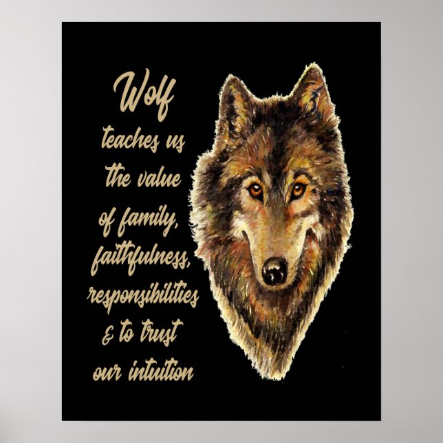 Wolf Totem Animal Spirit Guide for Inspiration Poster (Front)