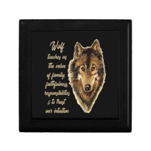 Wolf Totem Spirit Animal Watercolor Wolf Art Gift Box