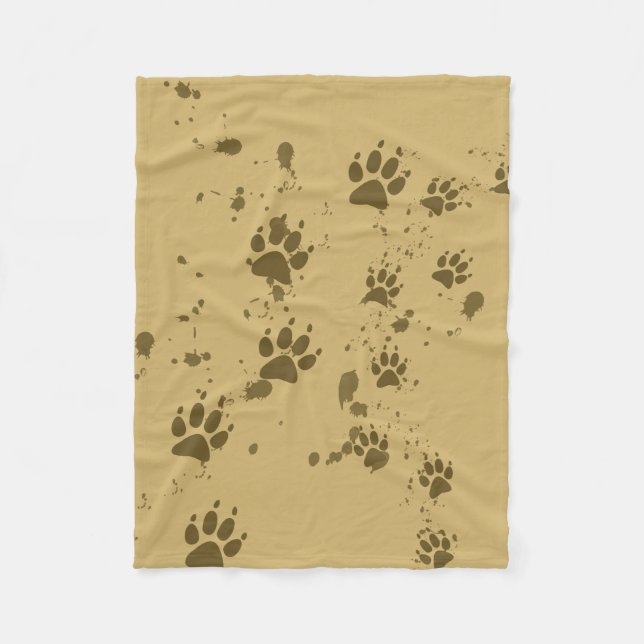 Wolf Tracks Fleece Blanket (Front)
