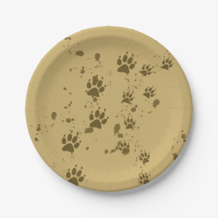 Wolf Tracks Paper Plate