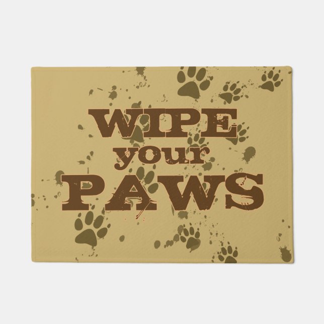 Wolf Tracks (Wipe Your Paws) Doormat (Front)