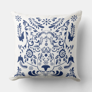 Wolf traditional pattern Pillow