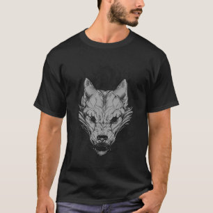 Wolf Tribal Wiccan Wicca Pagan Crescent Moon Phase T-Shirt
