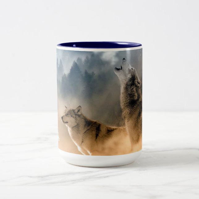 Wolf Two-Tone Coffee Mug (Center)
