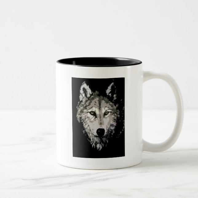 Wolf Two-Tone Coffee Mug (Right)