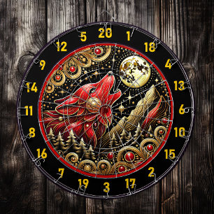 Wolf Under Moonlight Brings Power And Peace Dartboard