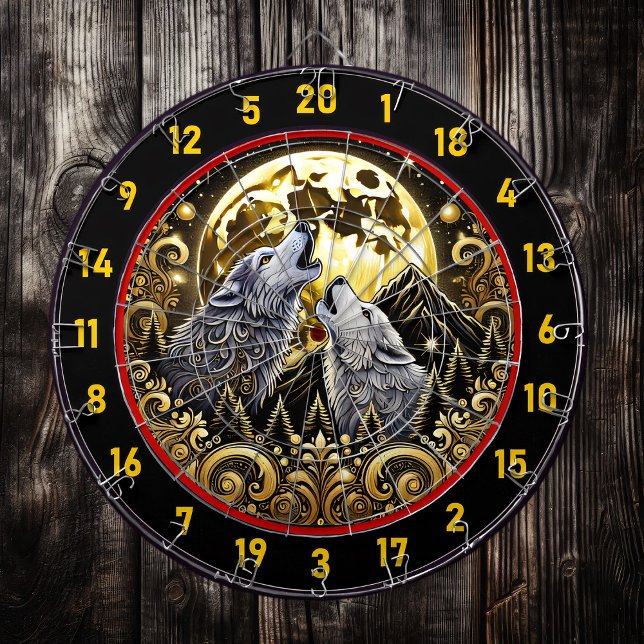 Wolf Under Moonlight Brings Power And Peace Dartboard (Creator Uploaded)