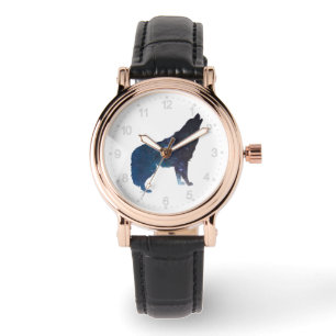 Wolf universe silhouette - Choose background colou Watch