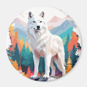 Wolf Vector Art Animal Majestic Nature Wildife Magnet