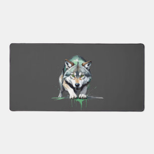 Wolf Vector Graphic Art Portrait Animal Spirit  Desk Mat