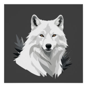 Wolf Vector Graphic Art Portrait Animal Spirit  Poster