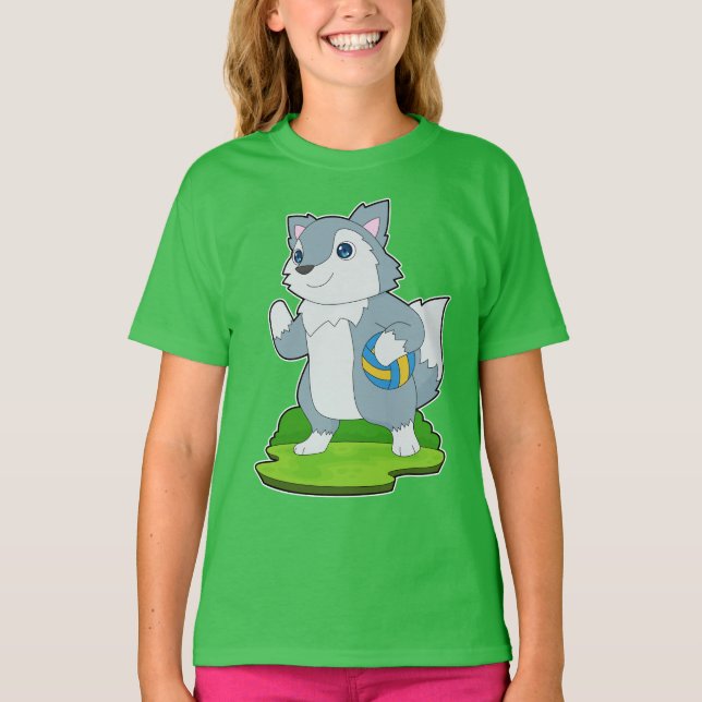 Wolf Volleyball player Volleyball T-Shirt (Front)