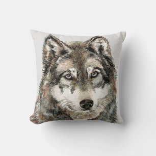 Wolf watercolor Animal Wolves Cushion