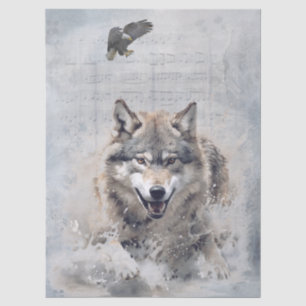 Wolf Watercolor Tissue Paper