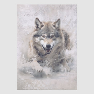 Wolf Watercolor Tissue Paper