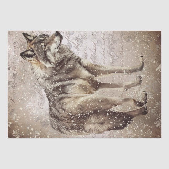 Wolf Watercolor Tissue Paper (Front)