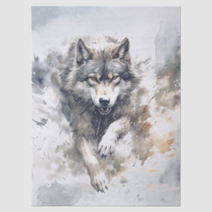 Wolf Watercolor Tissue Paper