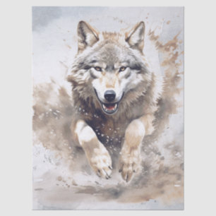 Wolf Watercolor Tissue Paper