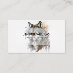 Wolf Watercolour Painting                          Business Card