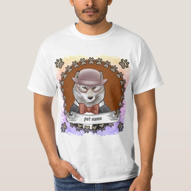 Wolf Wearing Glasses T-Shirt (Front)