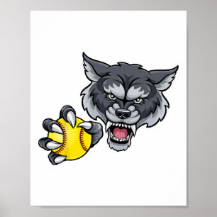 Wolf Werewolf Softll Ll Animal Mascot Poster