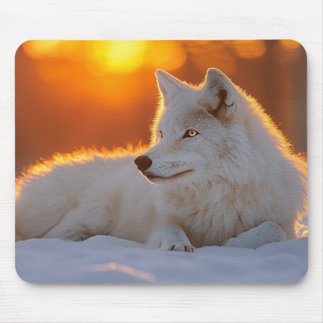 Wolf Wild Animal Loving Portrait Mouse Pad (Front)