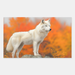 Wolf Wild Animal Loving Portrait Rectangular Sticker