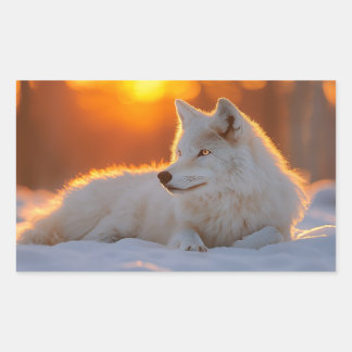 Wolf Wild Animal Loving Portrait Rectangular Sticker