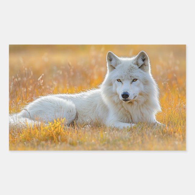 Wolf Wild Animal Loving Portrait Rectangular Sticker (Front)