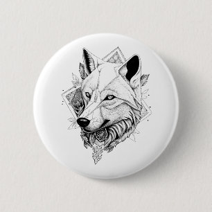 Wolf Wild Animal Nature Illustration Art Tattoo 6 Cm Round Badge
