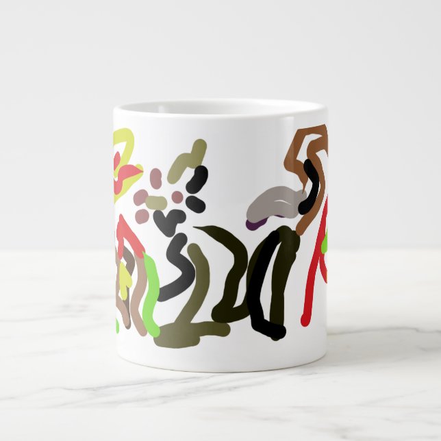 Wolf wild ink autumn  large coffee mug (Front)