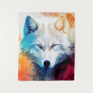 Wolf Wild Nature Animal Color Art Painting Tapestry