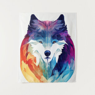 Wolf Wild Nature Animal Color Art Painting Tapestry