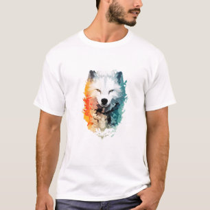 Wolf Wild Nature Animal Colours Art Paint T-Shirt