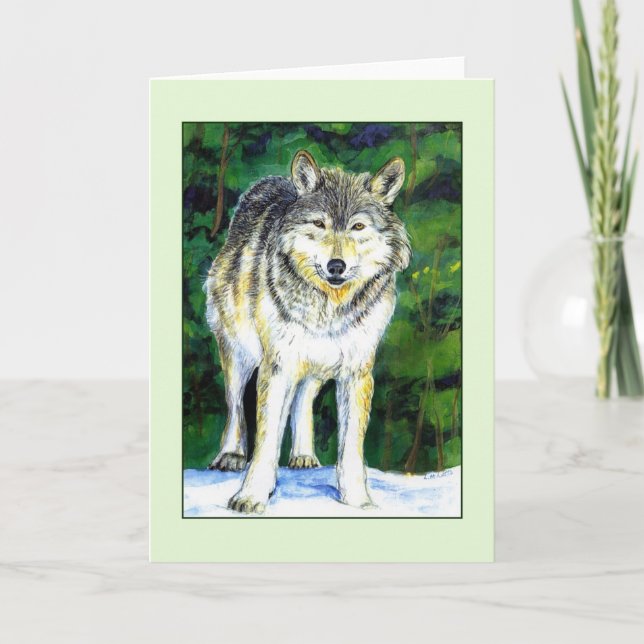 Wolf Wilderness Greeting Card (Front)