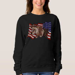 Wolf Wildlife Animal American Flag Wolves Wolf An Sweatshirt