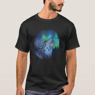 Wolf Wildlife Aurora Borealis Wolf And A Dream Ca T-Shirt