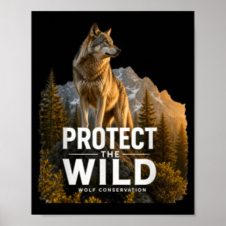 Wolf Wildlife Graphic Nature Conservation Animal Poster