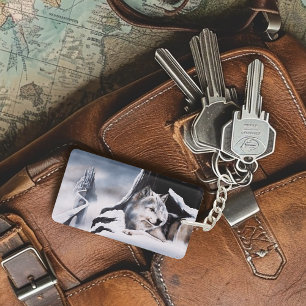 Wolf Winter Castle Fantasy Key Ring