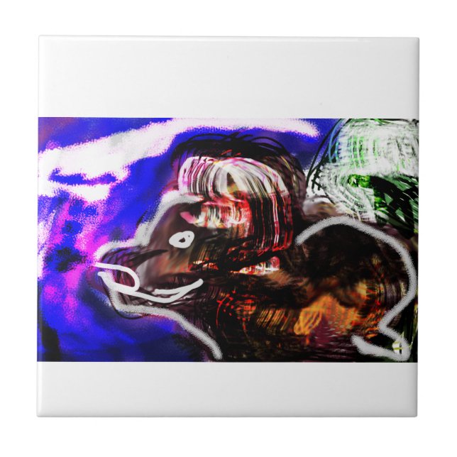 Wolf  winter cool ceramic tile (Front)