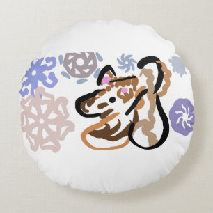 Wolf winter love round cushion