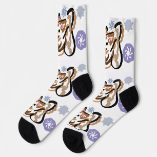 Wolf winter love socks
