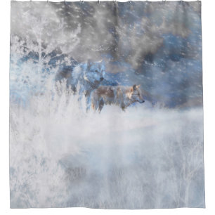 WOLF WINTER TERRITORIES SHOWER CURTAIN