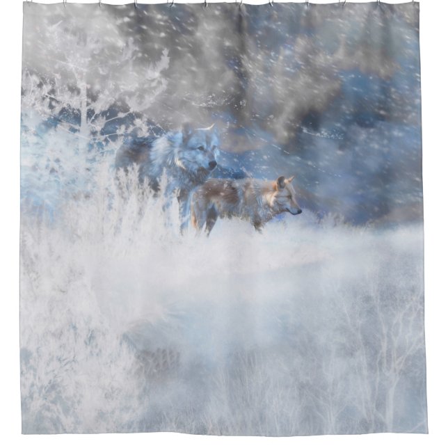 WOLF WINTER TERRITORIES SHOWER CURTAIN (Front)